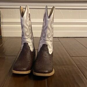 Roper Kids Boots Brown and White